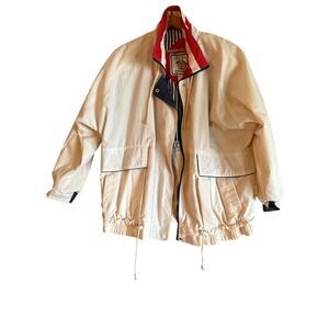 Izzi Spirit Vintage Sailor Jacket White Striped Unisex Medium